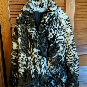 Vintage Rabbit Fur Coat 1980's Size Large